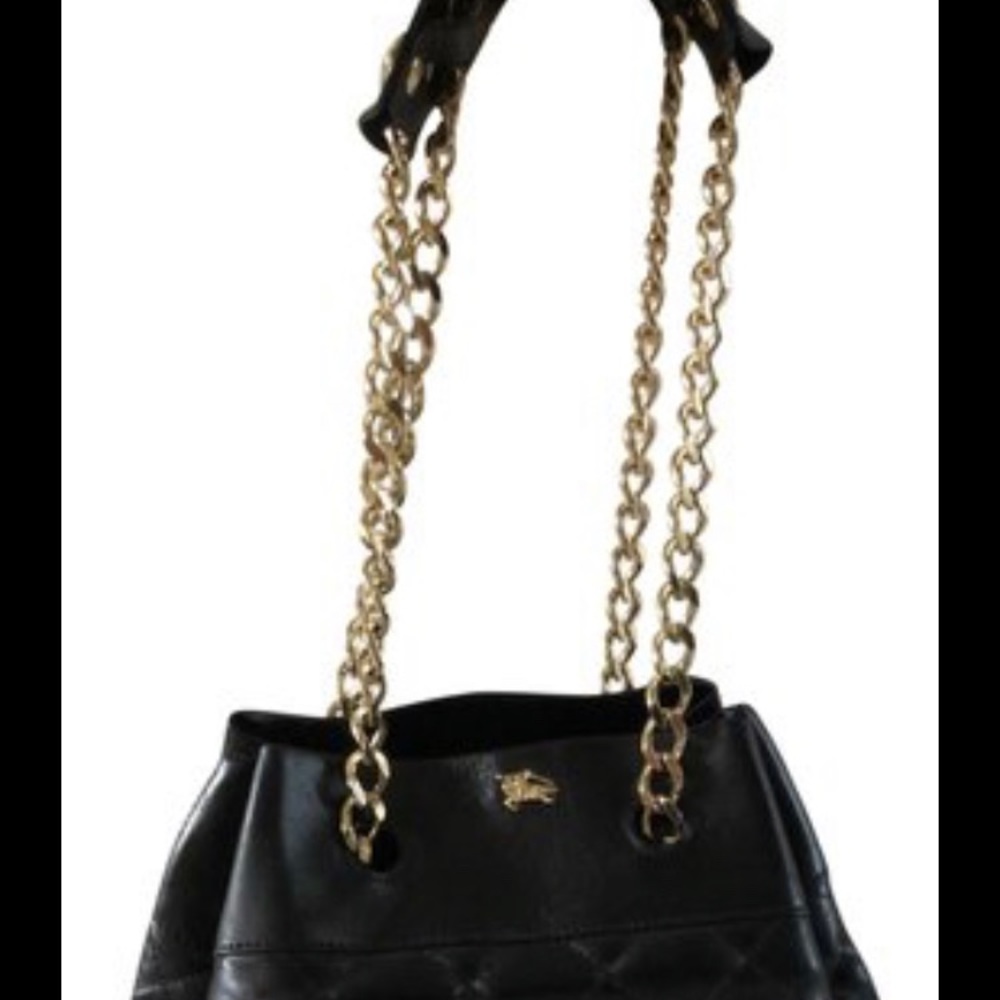 Burberry black and gold bucket bag